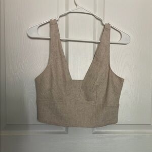 Elegant Beige Sleeveless Top